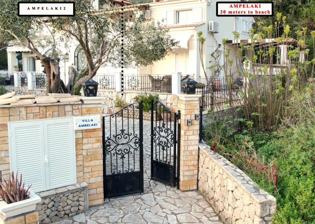 Villa Ampelaki "30 Meters To Beach" パレオカストリッツア エクステリア 写真